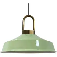 Bamyum Pendelleuchte Asletl-Lock Hängelampe aus Metall Ø40 cm Mintgrün Lampe