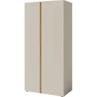 Mirjan 24 Kleiderschrank Luca 03 mit zwei Drehtüren, mit Kleiderstange (Farbe: Sandbeige / Sandbeige + Geölte Eiche)
