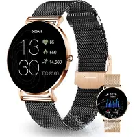 Xcoast SIONA2 MIT GRATIS ARMBAND Damen Smartwatch, AMOLED Display, ultraflach, iOS, Android, Wasserdicht, Puls/Blutdruck/Blutsauerstoff, 7 Tage Akku