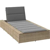 Prolenta Maison Exclusive - Sonnenliege mit schwebender Auflage Beige Poly Rattan