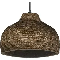 Osram Pendelleuchte Decor Cardboard Hat braun aus Wellpappe, leicht, E27, 360 mm Durchmesser, langlebig durch austauschbare Lichtquelle, einfache Montage