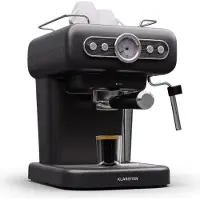 Klarstein Espresso Siebträgermaschine mit Milchaufschäumer, 1,2L Retro Mini-Espressomaschine mit Siebträger, 950 W Kaffeemaschine Klein, Edelstahl-Kaffeemaschine für Cappuccino, Latte & Macchiato