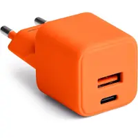 Wisam COLORUM, Handy-Ladegeräte für alle iPhone, Xiaomi, Huawei, Motorola und Samsung, Schnellladegerät + USB-A + USB-C PD 30W CLS30-AC-10 Orange