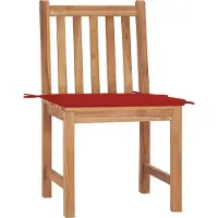 vidaXL Gartenstühle 2 Stk. mit Kissen Massivholz Teak