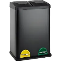SVITA TC2X20 Kücheneimer Office 40L Trennmülleimer Mülltrennung Stahl Schwarz