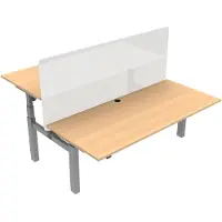 Stier Elektrisch höhenverstellbarer Team-Schreibtisch 501-88, 180x80cm, Buche mel., verstellbar 65-125cm, Traglast 100kg
