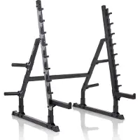 Hammer Langhantelablage RA80, 23 verstellbare Spotter, Hantelständer, 250 kg Belastbarkeit, multifunktional, gummierte Hantelauflagen, 9 Ablagepunkte
