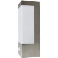 LINDBY Severina LED-Außenwandlampe, 25 cm, Sensor, Stahl - , Severina, Metallisch, für Terrasse, Metall, Modern