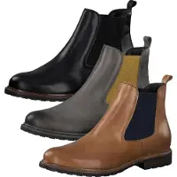 Tamaris Damen Stiefeletten Chelsea Boots Leder 1-25056-25, Größe:42 EU, Farbe:Schwarz