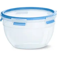 EMSA CLIP & CLOSE FRISCHHALTEDOSEN, Container, Rund, 2,6 l, Blau, Transparent, Polypropylen (PP), Thermoplastisches Elastomer (TPE), Deutschland