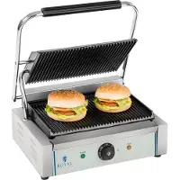 Royal Catering Kontaktgrill - geriffelt - 2.200 W RCKG-2200-G