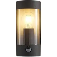 LINDBY Außenwandlampe Junias, 24 cm, anthrazit, Sensor