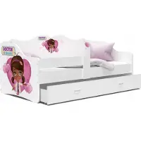 Markenlos Kinderbett mit Matratze und Schublade NELI Jugendbett spielbett 160x80 stickern nr.1