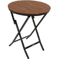 Degamo Gartentisch Bistrotisch Klapptisch LIENZ 61,5cm rund, Stahl Akazie braun