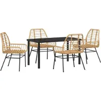vidaXL Möbel 5-teiliges Garten-Dining-Set Braun Poly-Rattan - Gartenstühle 3380850