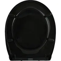 Spirella WC Sitz Toilettendeckel Harry mit Absenkautomatik und auf Knopfdruck abnehmbar zur Reinigung in Schwarz – Easy Fix Clip System