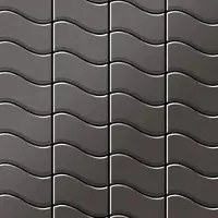 ALLOY Mosaik Fliese Massiv Metall Titan Gebürstet Dunkelgrau 1,6mm Stark Flux-ti-sb, 1 Paket mit 10 Matten 0,86 m2 Grau