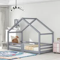 MODFU Kommode 80x35x82 cm Naturholz mit schwarzen Seiten 4 Fächer Retro Design in Holzoptik, modularer Look, viel Stauraum für Wohnbereich