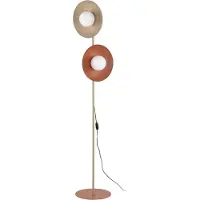 Licht-Erlebnisse Stehleuchte Metall Glas G9 160 cm Rot Weiß 2-flammig Kugel Schirm Modern Stehlampe