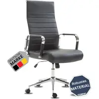DELUKE Bürostuhl Ergonomisch SONOD Schreibtischstuhl mit Rollen | Höhenverstellbarer Drehstuhl, Arbeitsstuhl mit Armlehne | Chefsessel, Computerstuhl 135 kg | Schwarz