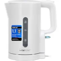 Clatronic Wasserkocher 1L | 900W | BPA frei | Einhandbedienung | Wasserstandsanzeige | Kettle | Überhitzungsschutz | WK 3834 weiß