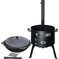 Grillpeter Utschak Asamat Ø50 cm mit Kazan 22L aus Gusseisen und Zubehör
