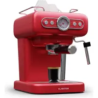 Klarstein Espresso Siebträgermaschine mit Milchaufschäumer, 1,2L Retro Mini-Espressomaschine mit Siebträger, 950 W Kaffeemaschine Klein, Edelstahl-Kaffeemaschine für Cappuccino, Latte & Macchiato