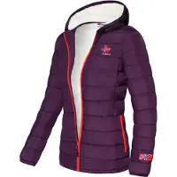 Nebulus Winterjacke mit Teddyfell GLOWFUR Damen, warme Outdoorjacke, praktische & vielseitige Übergangs- & Winterjacke, P4839 - Damen, aubergine, L/40