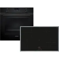 Siemens iQ500 PQ524IA3BZ (HB279GBB3+EH845BFB5E), Zonen-Induktionskochfeld, 5 Zone(n), Glaskeramik, Schwarz, Berührung, 80,2 cm