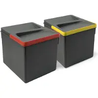 Emuca Lot RecyclingRecyclingbehälterRecycle für Küchenschublade, Höhe 216mm, 2x12Liter, Kunststoff anthrazitgrau