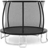 Costway Ø305cm Trampolin Outdoor, Gartentrampolin rund mit Leiter, Sicherheitsnetz, Randabdeckung&Metallrahmen, Kindertrampolin für Kinder&Erwachsene