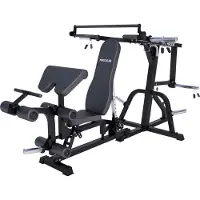 Maxxus Kraftstation 6.0 mit verstellbarer Hantelbank und Olympia-Aufnahmen | Drehbare Trainingsbank mit Curlpult, Beincurl und Gleitlagern