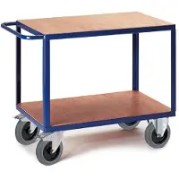 ROLLCART Tischwagen, 2 Ladeflächen, 850 x 500 mm, Tragkraft 600 kg, für Produktion und Werkstatt