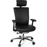 Hjh OFFICE NOVA | Leder - Profi Bürostuhl Schwarz