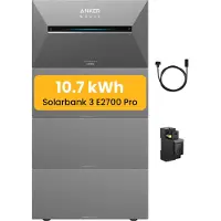 Anker PowernessBalkonkraftwerk Speicher 10,7 kWh, SOLIX Solarbank 3 E2700 Pro mit BP2700x3 Akku inkl. Smarten Zähler für Balkonkraftwerk