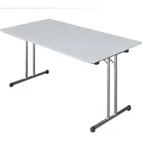 LÜLLMANN Klapptisch Besprechungstisch Schreibtisch180x80cm Gestell Chrom/Platte Lichtgrau