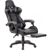 Vdd Gaming Stuhl Cyclone mit Fußstütze - Bürostuhl - Racing Gaming Stuhl - grau schwarz
