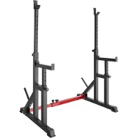 TecTake Squat Rack Creed multifunktional bodenschonende Kunststoffkappen, inklusive 2 Aufnahmen für Hantelscheiben