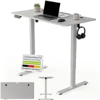 Juskys Höhenverstellbarer Schreibtisch 120x60 cm - Elektrisch stufenlos verstellbar Bürotisch Sitz- & Stehtisch Speicherplatz Memory-Funktion - Weiß