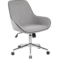 Dmora Bürostuhl Darwin, Arbeitsstuhl mit Rollen, Ergonomischer Bürositz, 66x59h98 cm, Grau