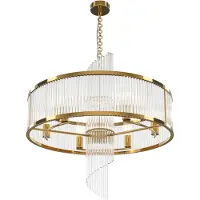 Maytoni Hängelampe Kronleuchter Rund Gold Transparent 6xE14 60W Wohnzimmer