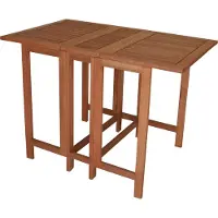 Degamo Balkontisch Doppel Klappentisch Gartentisch 107x65x74cm rechteckig, Eukalyptus Holz geölt