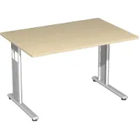 Geramöbel Schreibtisch höhenverstellbar, 1200x800x680-820, Ahorn/Silber, S-617102-AS