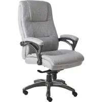 Beliani Chefsessel Grau Leinen Stoff Gepolstert Höhenverstellung Drehbar Neigungsfunktion Ergonomische Form Bürostuhl Bürosessel