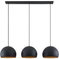 LINDBY Tarjei Pendelleuchte L146 Black/Gold - , Tarjei, dimmbar, Schwarz, für Wohnzimmer, Metall, Modern