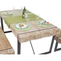 Mendler Esszimmertisch HWC-A15, Esstisch Tisch, Tanne Holz rustikal massiv MVG- naturfarben 80x200x90cm