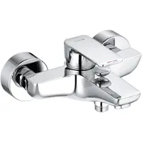 Kludi PURE&STYLE Wannenfüll- und Brause-Einhandmischer, Wandmontage, 406810575, Farbe: Chrom