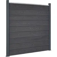 vidaXL Zaunelement-Set Grau 526x186 cm WPC