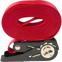 Stier Spanngurt Set, 4 Stück, 5 m Länge, Ratschengurte, Zurrgurte, 800 kg Tragkraft, Farbe rot, Befestigungsgurte für Ladungssicherung, Befestigungsriemen, Spanngurt mit Ratsche