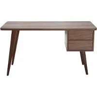 Miliboo - Design-Schreibtisch Nussbaum L140 cm FIFTIES